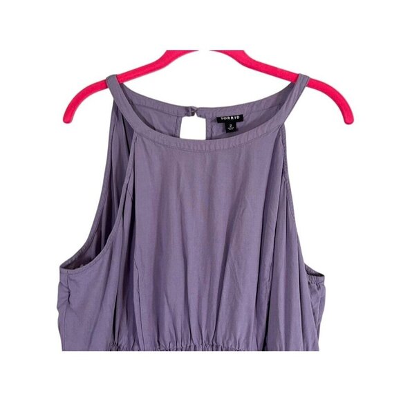 Torrid Neutral Tank Midi Dress 2X Purple Feminine Boho Indie Festival School 80s - Picture 3 of 14
